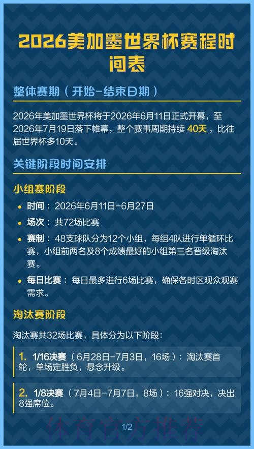 2026美加墨世界杯赛程地址